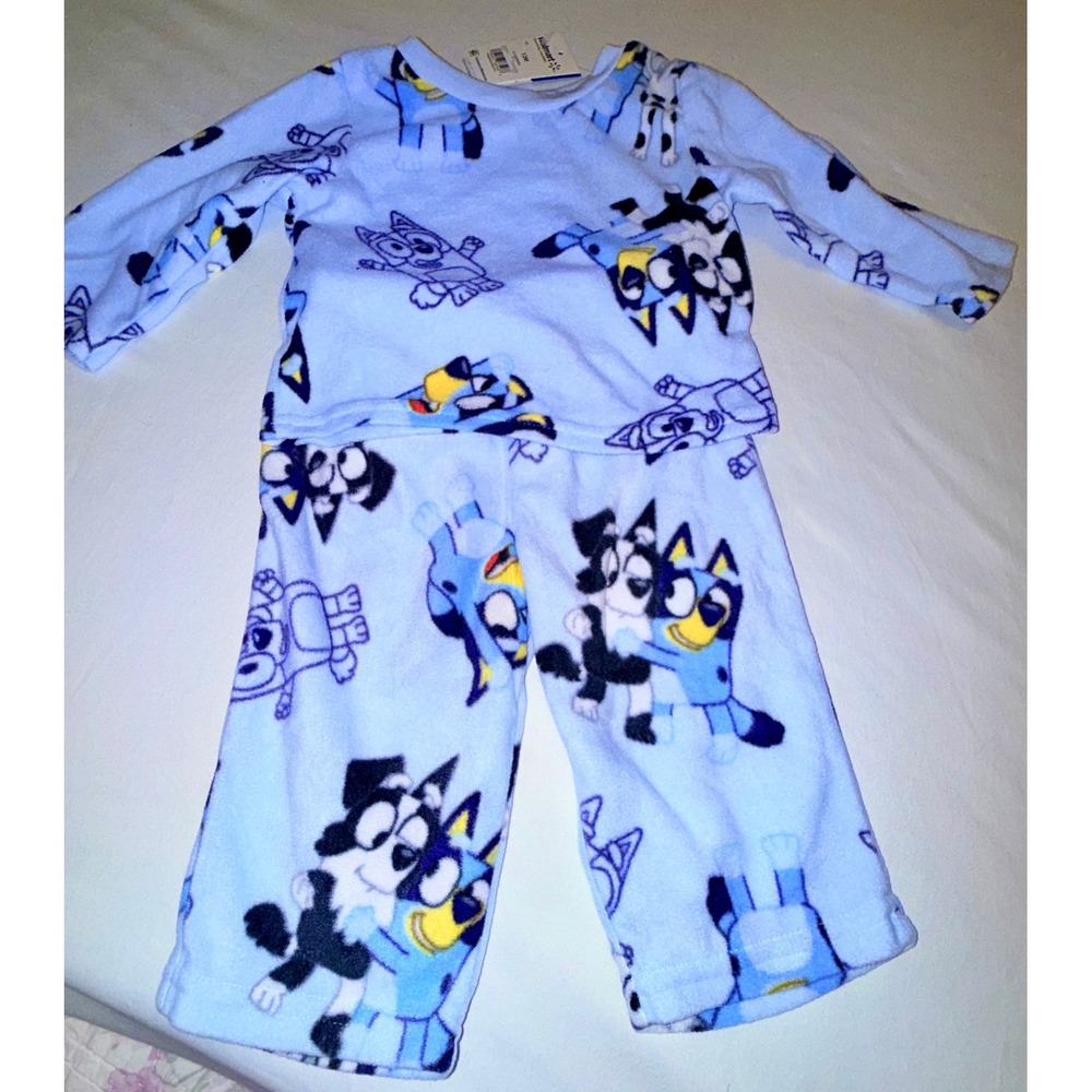 Bluey‎ Pajama Set Infants 12M Blue New Fleece Long Sleeve 2pc Sleepwear
